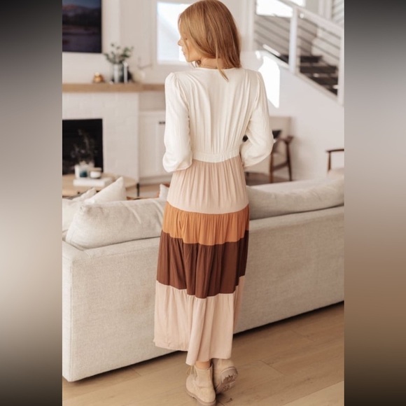 Spice of Life Color Block Tiered Long Sleeve Sundress NWOT‼️FINAL SALE - Picture 5 of 6